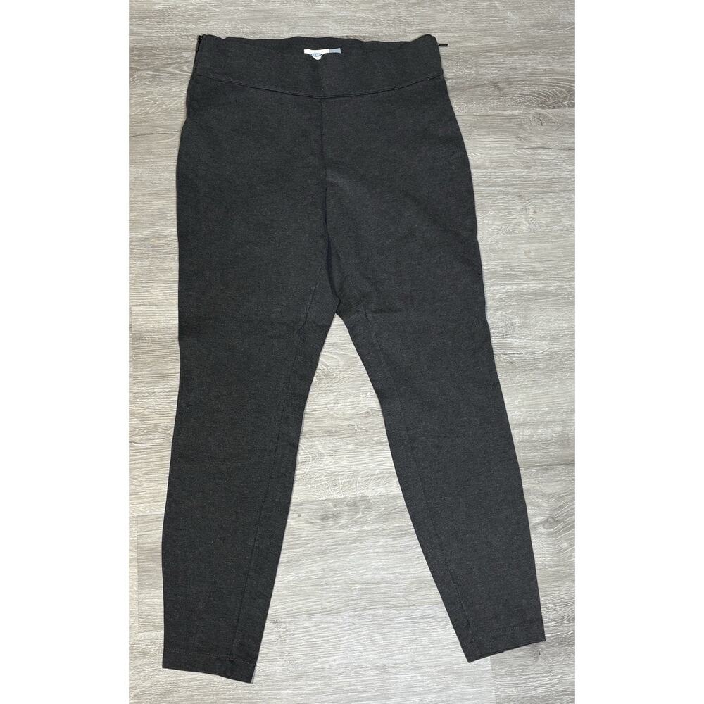 Old‎ Navy Pant Womens Size L Gray Stretch Straight Slit Waist Side Zip Career